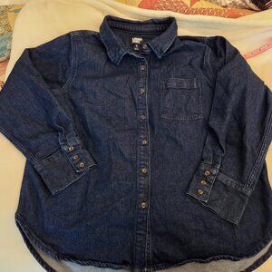 Lands' End womens dark denim shirt xl